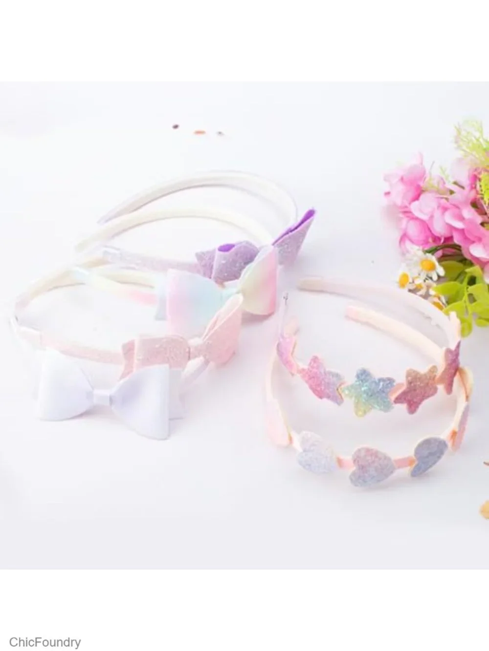 6 Pack Glitter Hair Headbands for Girls with Teeth